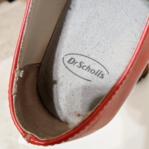 DR. SCHOLL'S Red Leather Slip On Shoes Sz 36 - Picture 11 of 11